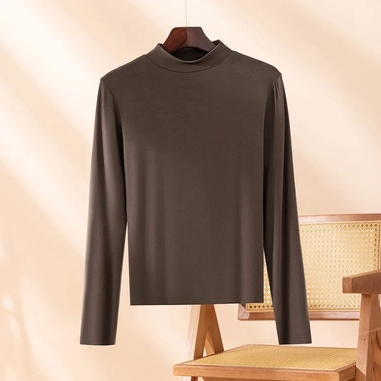 Women’s Half-High Collar Thermal Top | Silky Viscose Base Layer