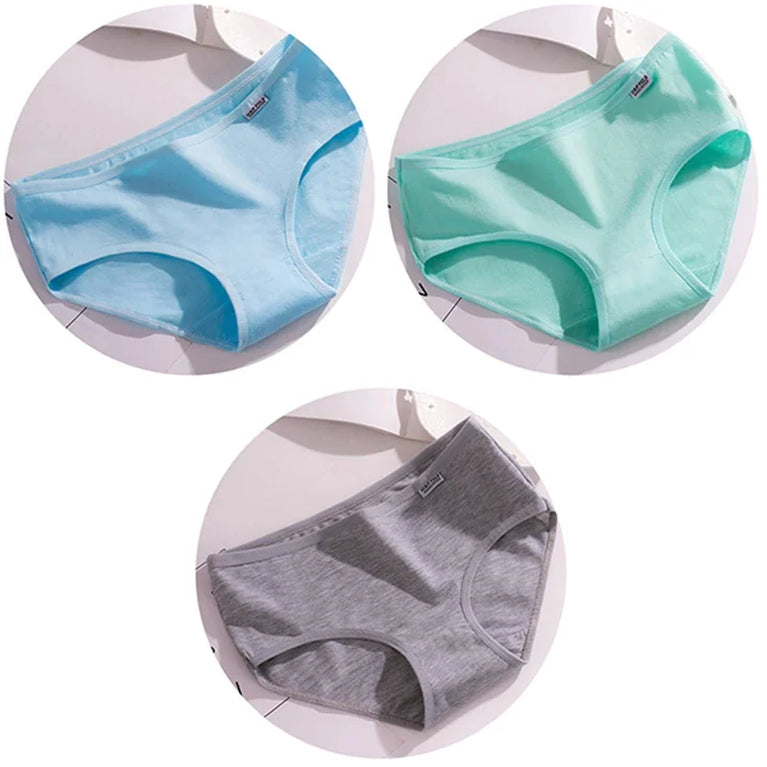 3pc Mid-Rise Cotton Briefs | Breathable Plus Size Comfort Set