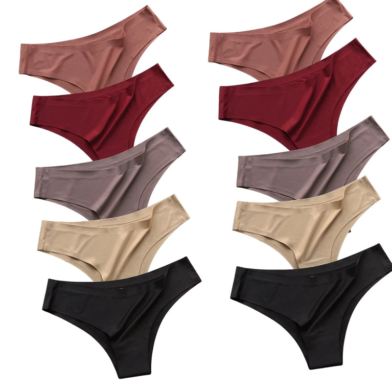 Seamless Ice Silk Briefs (10-Pack) – Low-Rise Ultra-Thin Performance Panties