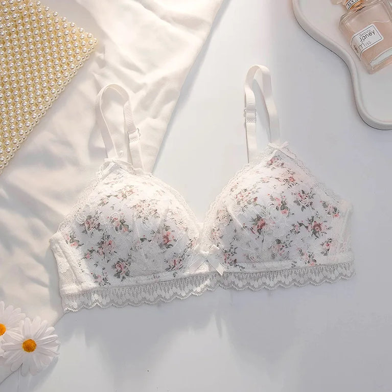 French Lace Bralette | Seamless Transparent Lingerie