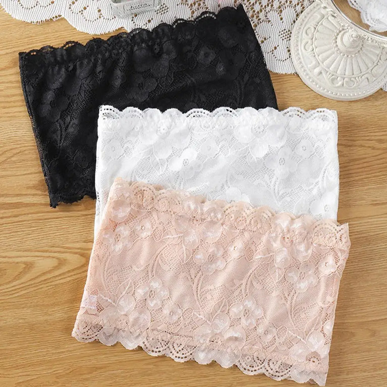 Sexy Lace Bandeau | Seamless Strapless Wrap Chest Top