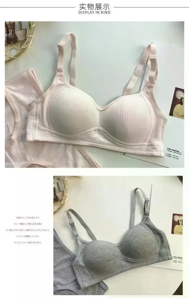 Seamless Cotton V-Neck Bralette | Wireless Summer Push-Up