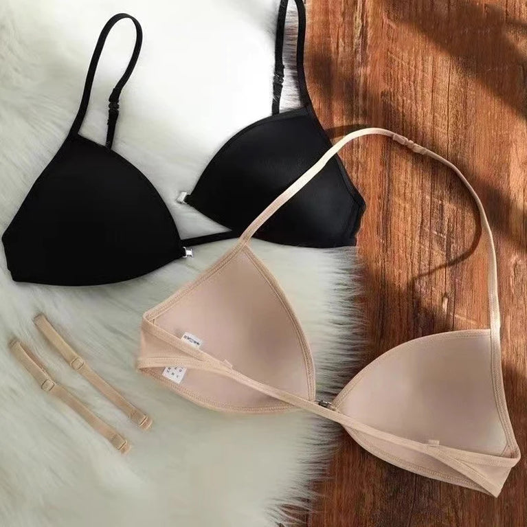Front-Closure Triangle Bra | Seamless Summer Plunge