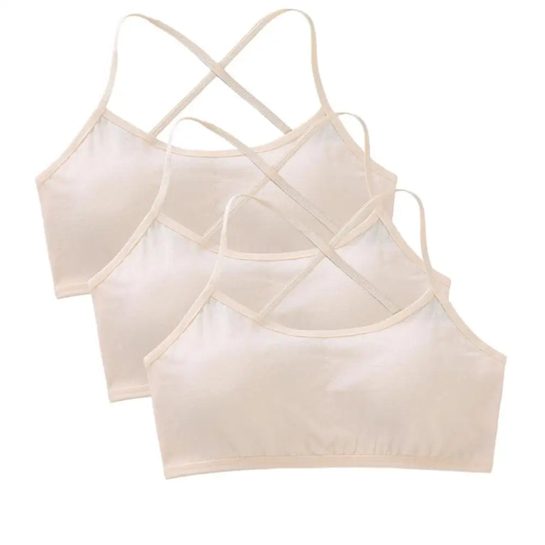 3-Pack Cotton Training Bras | Soft Teen First Camisole