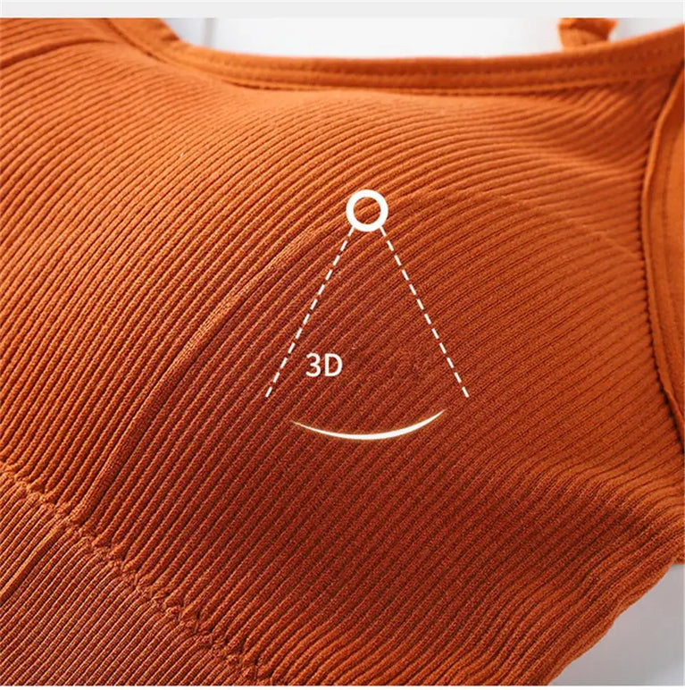 Seamless U-Back Cotton Bralette | Push-Up Yoga Sports Bra