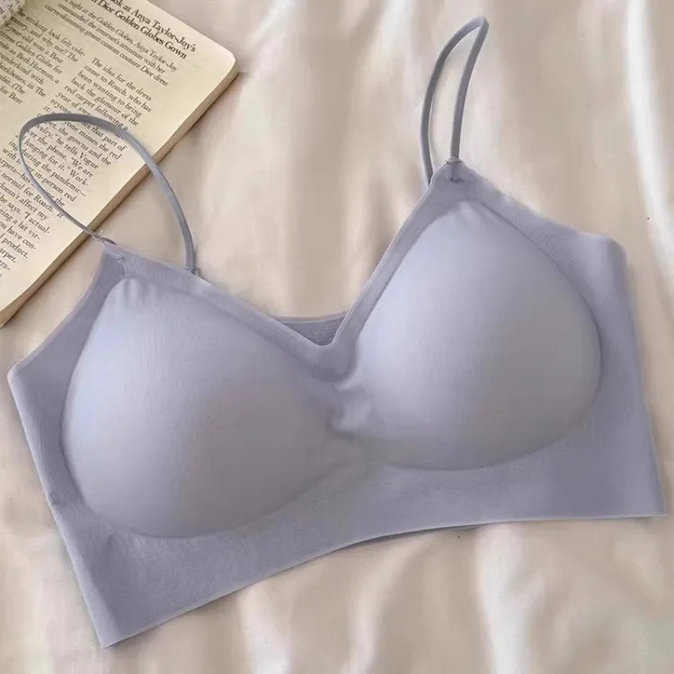 Summer V-Neck Seamless Bralette | Gathered No-Trace Comfort