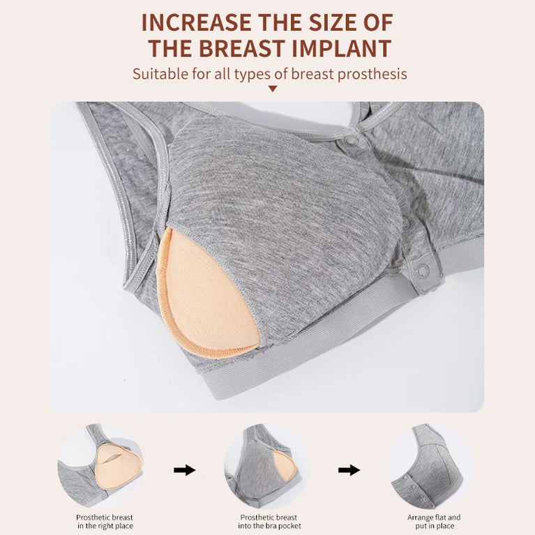 Mastectomy Pocket Bra – Modal Front-Closure Recovery Support