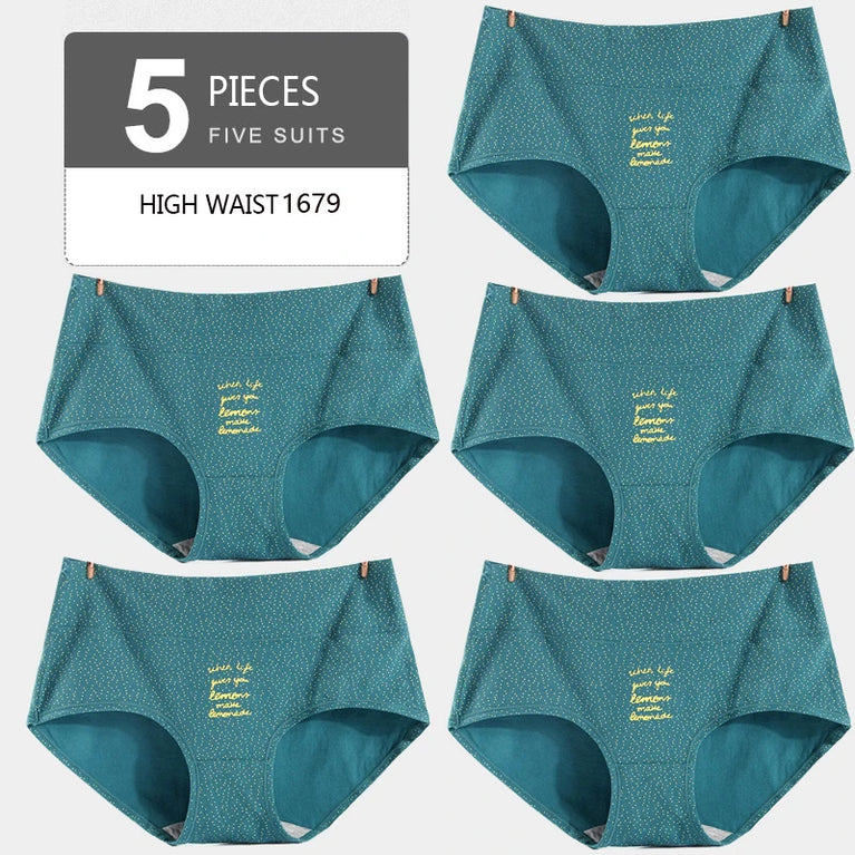 5pc High-Waist Cotton Briefs | Seamless Body Shaper Set