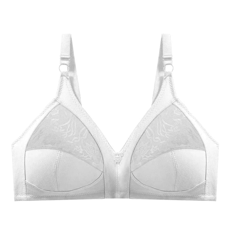Bamboo Fiber Wireless Bra – Full Coverage Lace Comfort