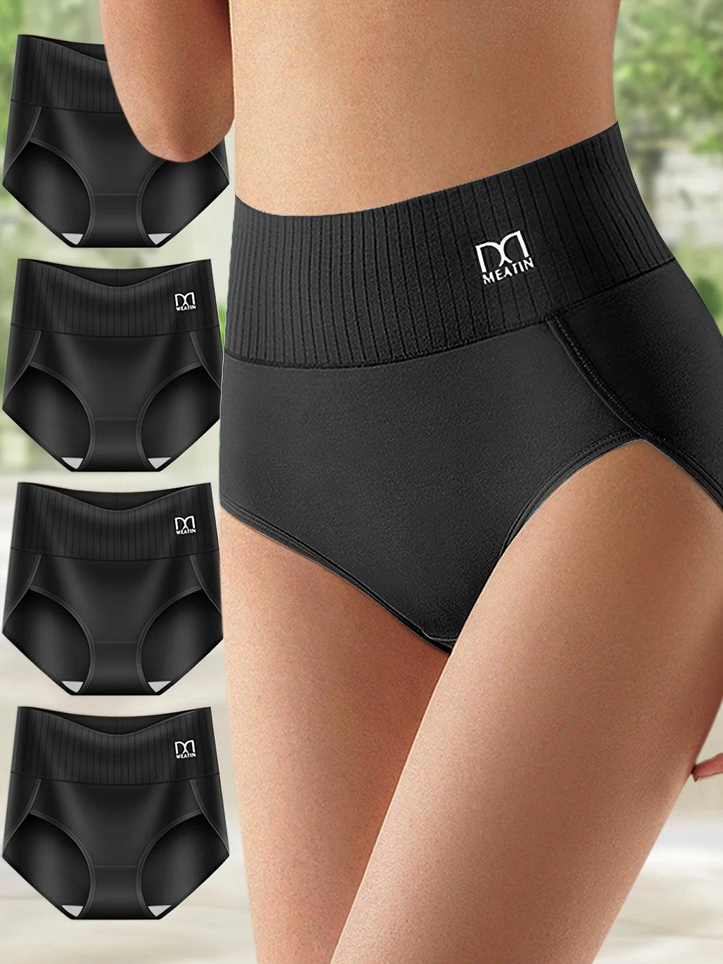 4pc Cotton High-Rise Briefs | Slimming Soft Comfort Panties