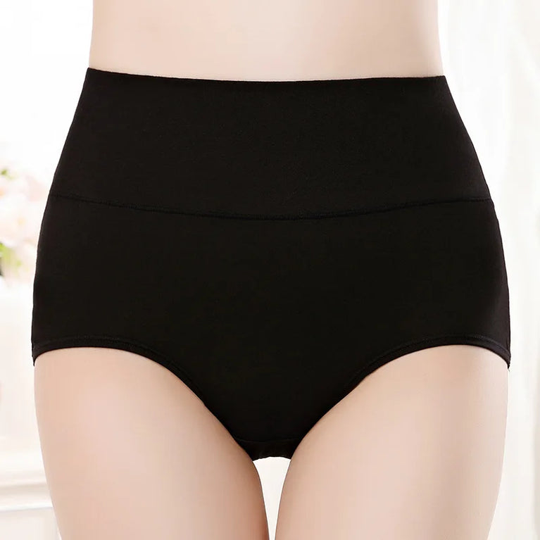 4-Pack Cotton Panties | High-Waist Abdominal Shaper