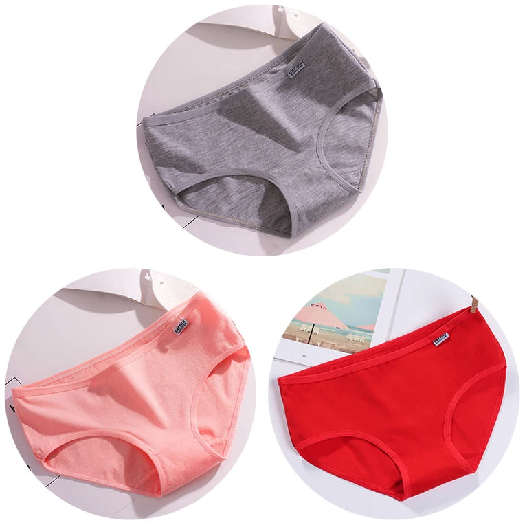 3pc Pure Cotton Briefs | Skin-Friendly Mid-Rise Comfort Set