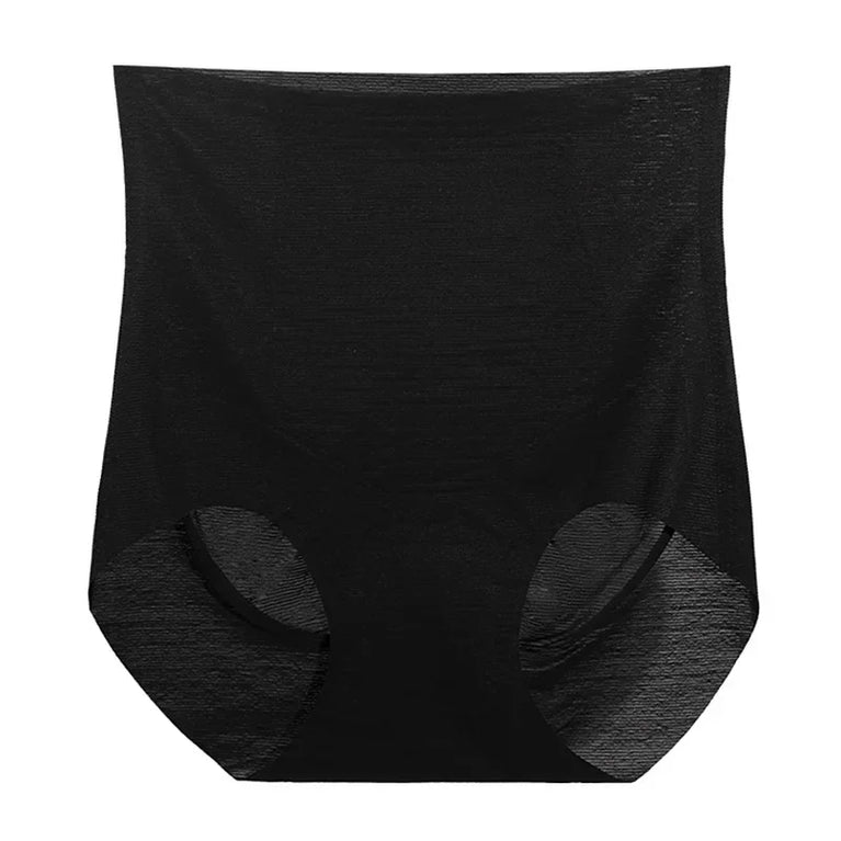High-Waist Ice Silk Seamless Briefs – Ladies Summer Fitness Underwear