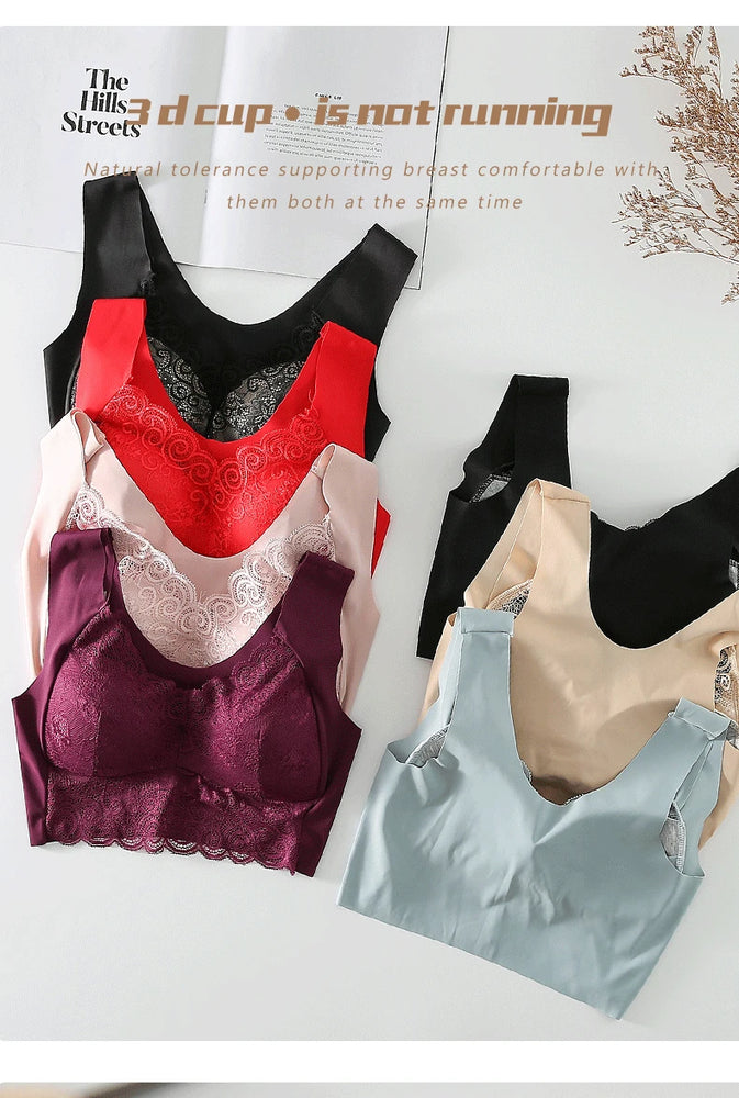 Seamless Lace Bra | Wireless Full-Cup Push-Up
