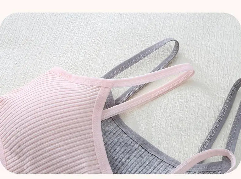 Ribbed Cotton Training Bra | Soft Girls' Sports Vest