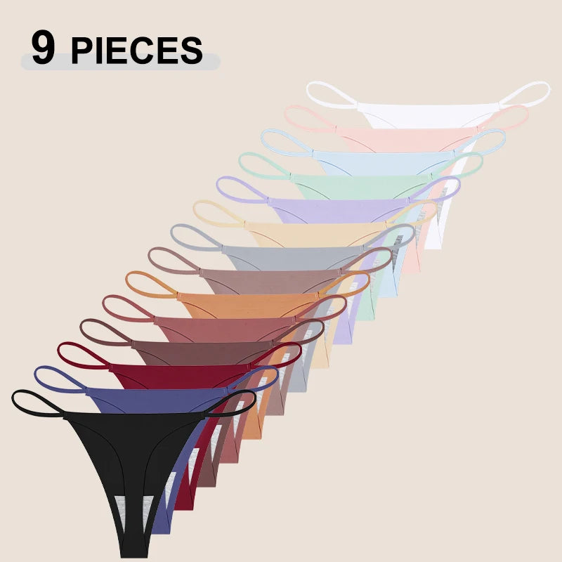 9pc Ice Silk Thongs | Traceless Ultra-Thin G-Strings