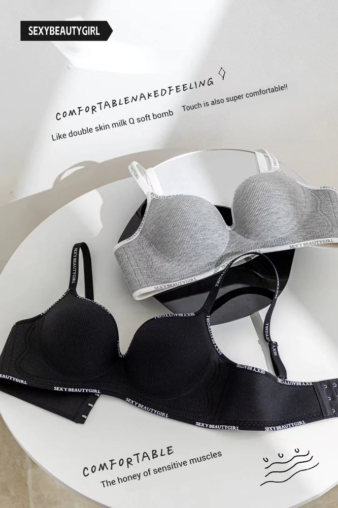 All Of Me Letter Strap Push-Up Bra | Wireless Plunge Support