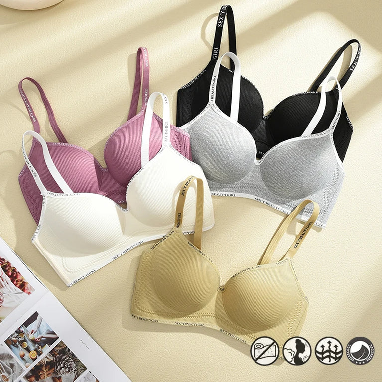 All Of Me Letter Strap Push-Up Bra | Wireless Plunge Support