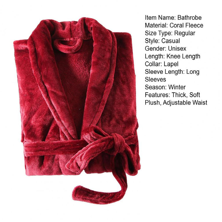 Unisex Fleece Bathrobe | Warm Thick Winter Sleepwear