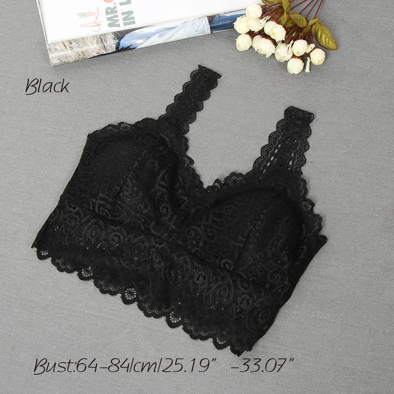 Lace Crochet Padded Bralette | Sexy V-Neck Modal Tank Top