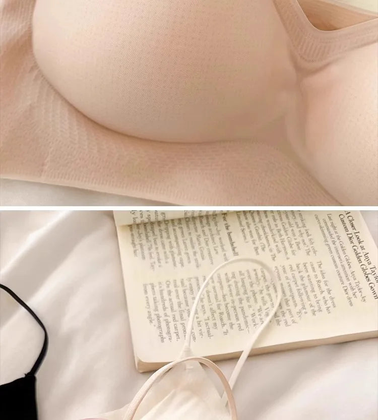 Summer V-Neck Seamless Bralette | Gathered No-Trace Comfort