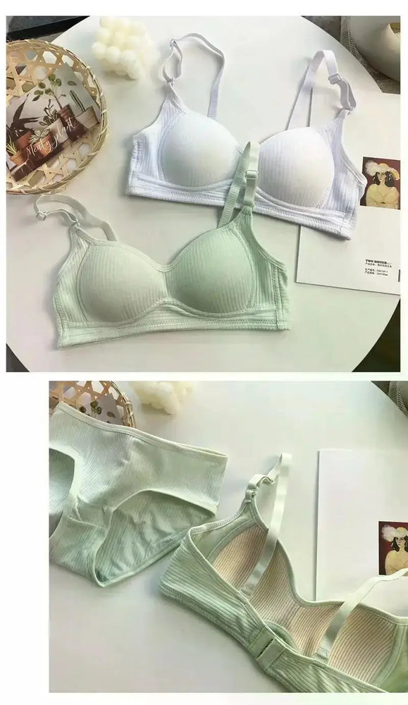 Seamless Cotton V-Neck Bralette | Wireless Summer Push-Up