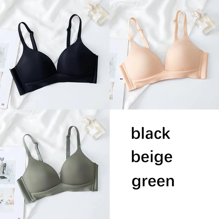 FallSweet 3PCS Seamless Push-Up Bra | Wireless Glossy Comfort