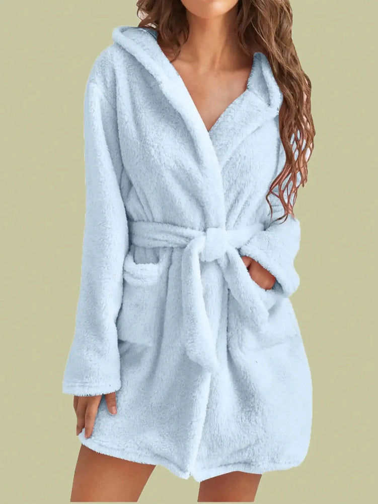 Women’s Thick Hooded Fleece Robe | Cozy Winter Bathrobe