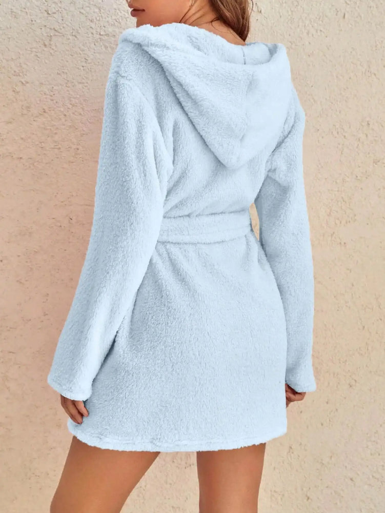 Women’s Thick Hooded Fleece Robe | Cozy Winter Bathrobe
