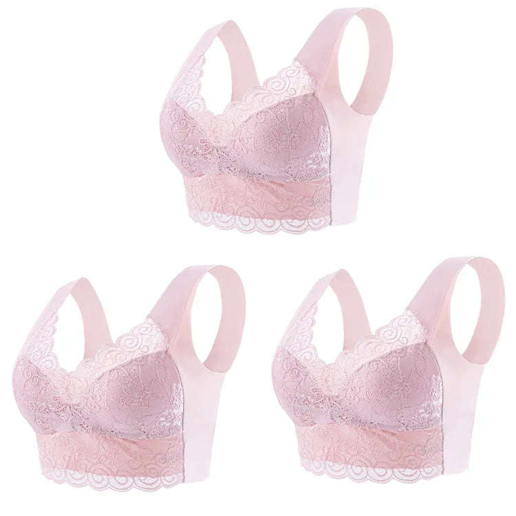 Ice Silk Seamless Lace Bralette | Wire-Free Vest Support