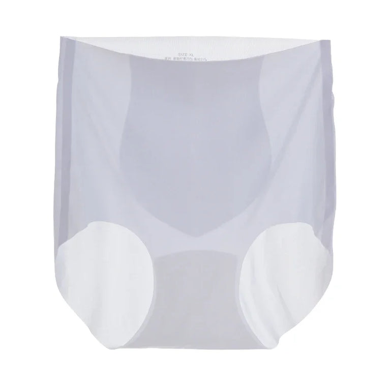 High-Waist Ice Silk Briefs | Seamless Ultra-Thin Panties