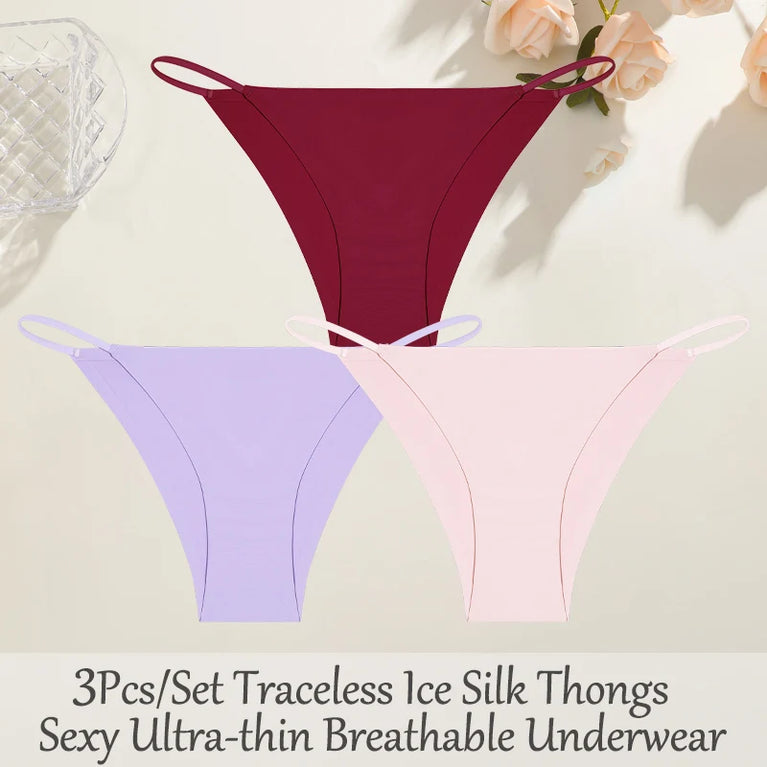 3pc Bikini Set | Low-Waist Traceless Brazilian Briefs