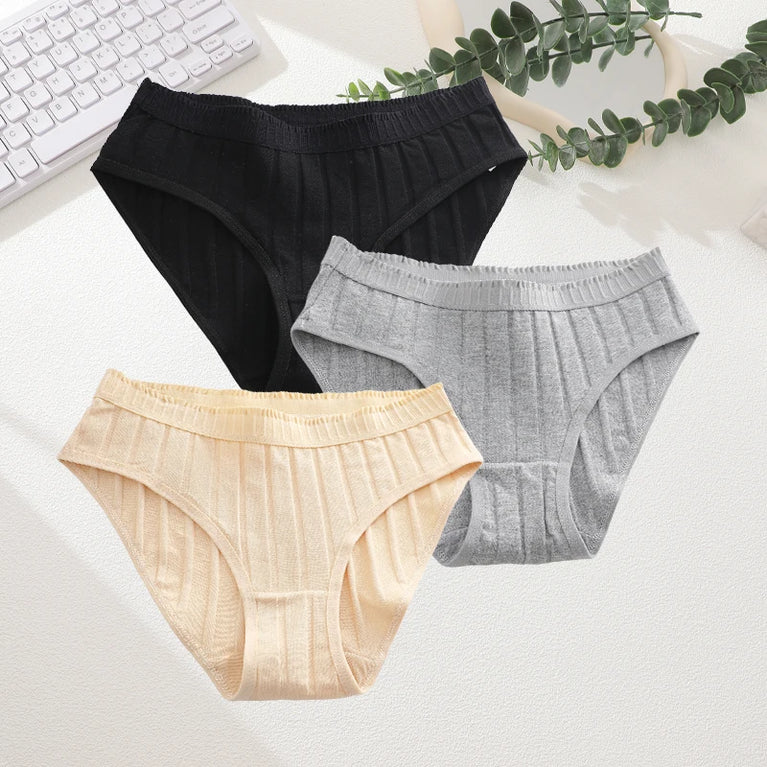 3pc Breathable Cotton Briefs | Low-Waist Dopamine Summer Set