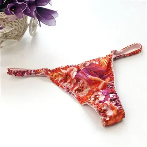 100% Pure Mulberry Silk G-String – Breathable Low-Rise Luxury Thong for Women