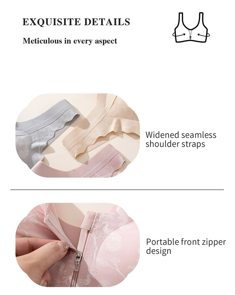 Post-Mastectomy Front-Zipper Bra | Wireless Recovery Fit