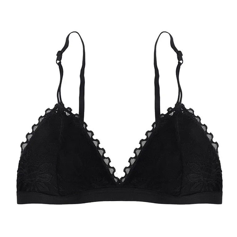French Lace Triangle Bralette | Seamless Wireless Support