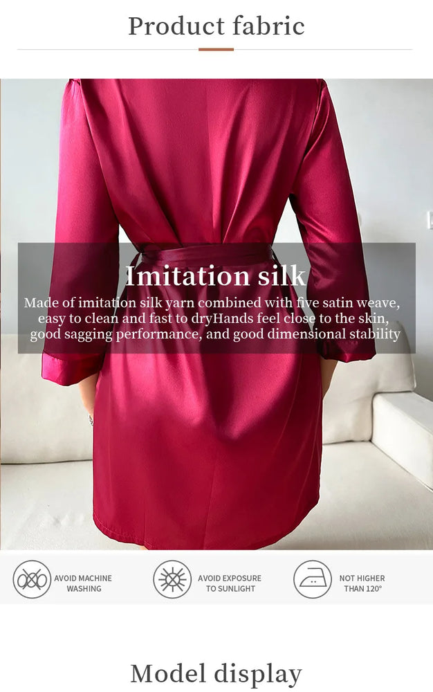 Short Silky Satin Robe | Bride & Bridesmaid Bathrobe
