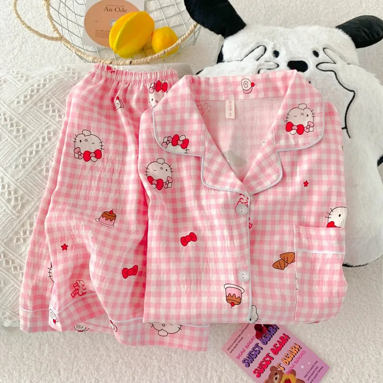 Hello Kitty Anime Pajamas | Cute Short-Sleeve & Shorts Set