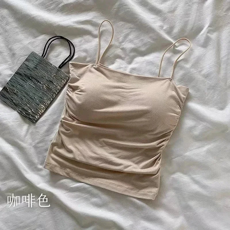 Women Summer Seamless Sexy Camisole Vest Padded Bralette Top
