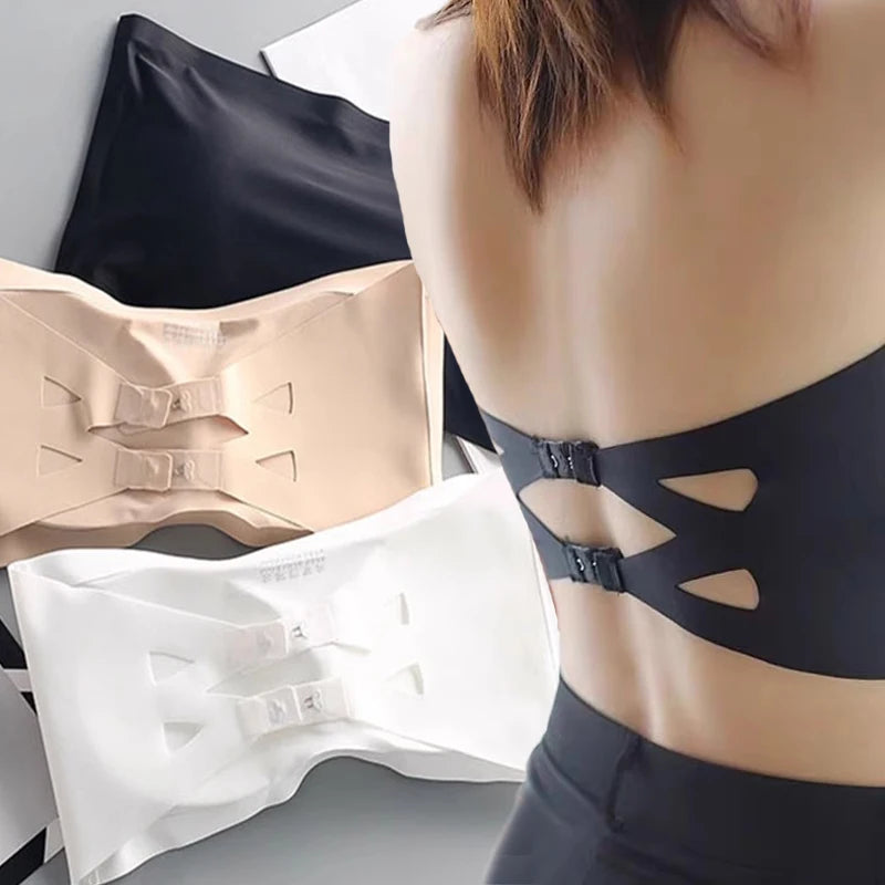 Ice Silk Strapless Tube Top | Seamless Multi-Way Bralette