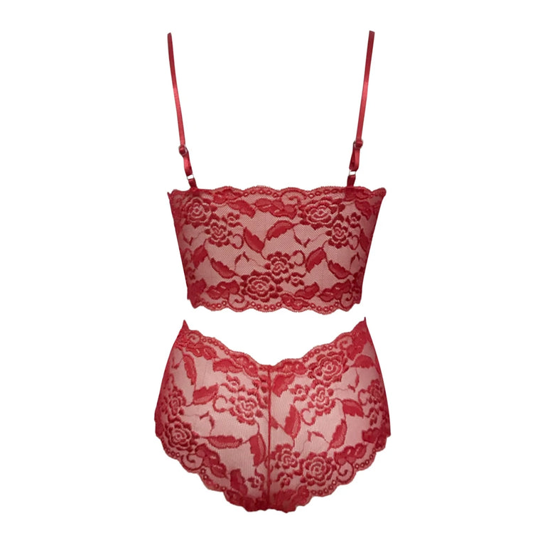 Floral Unlined Bra & Brief Set – Seamless Sexy Lingerie