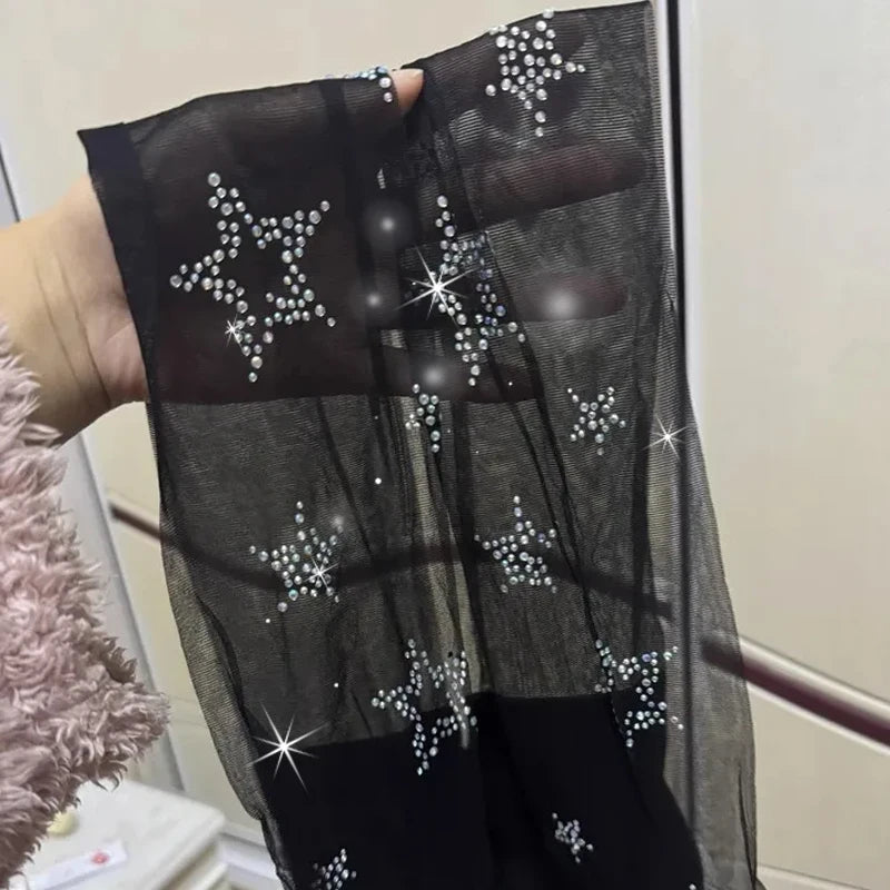Sparkly Rhinestone Fishnet Stockings Sexy Glitter Pantyhose