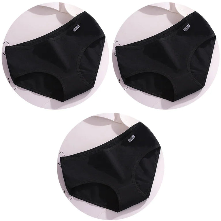 3pc Mid-Rise Cotton Briefs | Breathable Plus Size Comfort Set