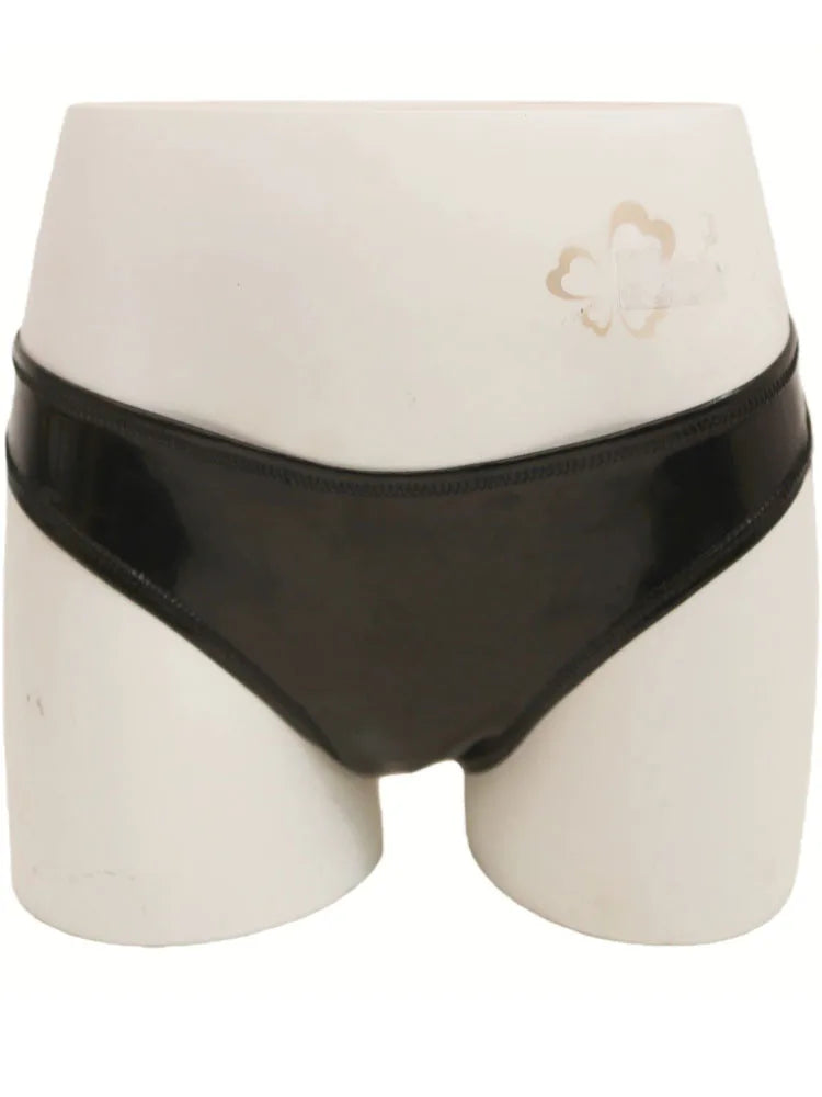 Reversible PU Leather Bikini Briefs – Wet Look Shiny & Matte Dual-Finish Low-Rise Sexy Panties
