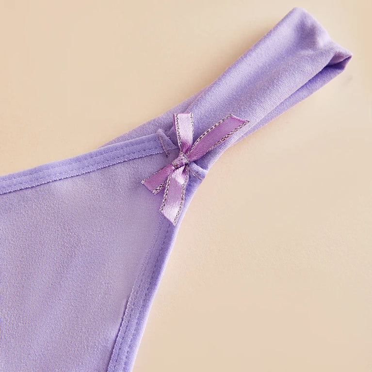 4pc Elegant Bow G-Strings | Breathable Low-Rise Sexy Thongs