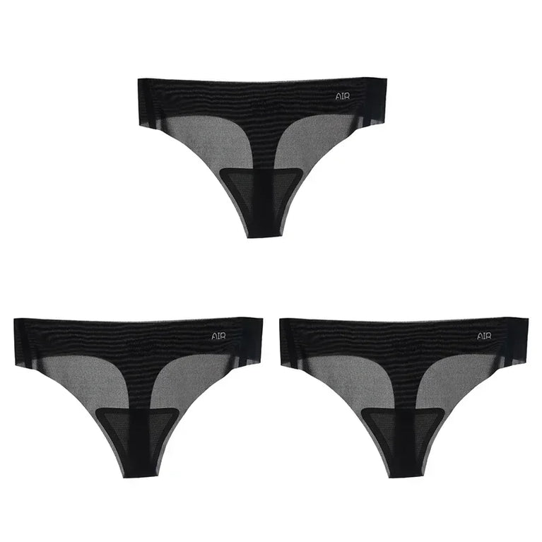 3pc Ultra-Thin Thongs | Seamless Transparent Quick-Dry G-String