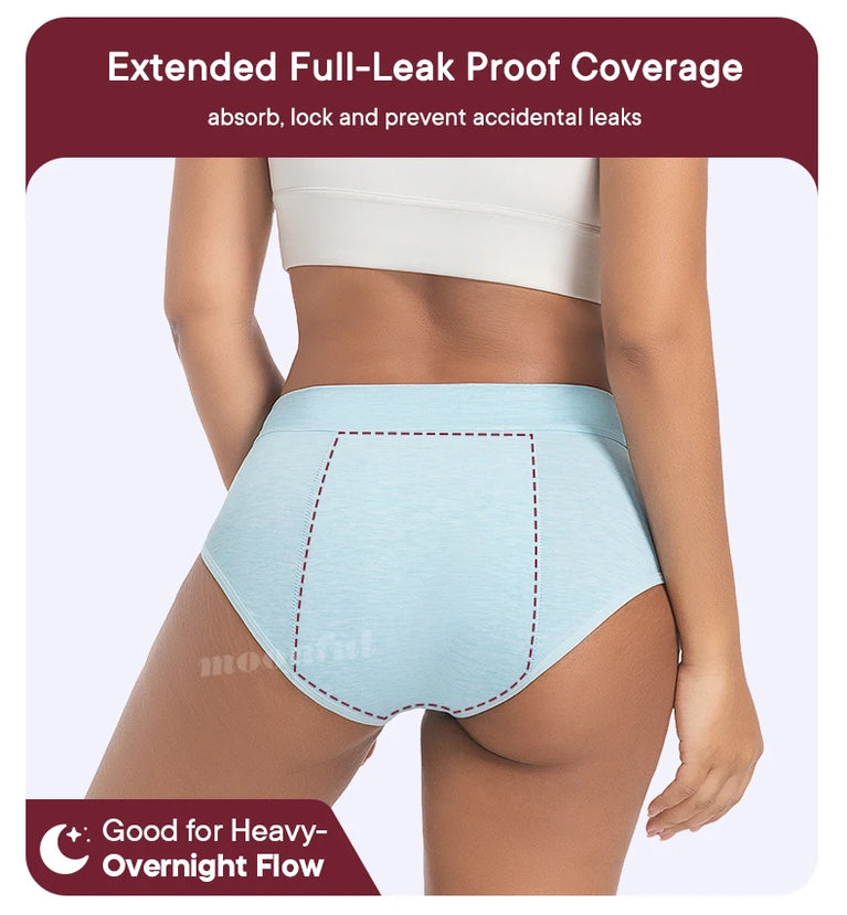 High-Waist Super Absorbent Period Underwear – Heavy-Overnight Protection