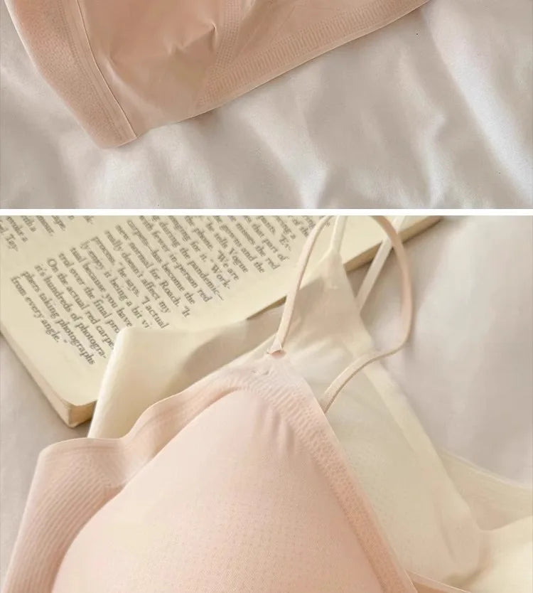 Summer V-Neck Seamless Bralette | Gathered No-Trace Comfort