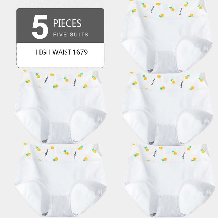 5pc High-Waist Cotton Briefs | Seamless Body Shaper Set