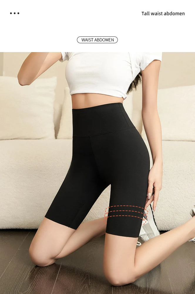 Summer Shark Biker Shorts | High-Waist Performance Knee Leggings